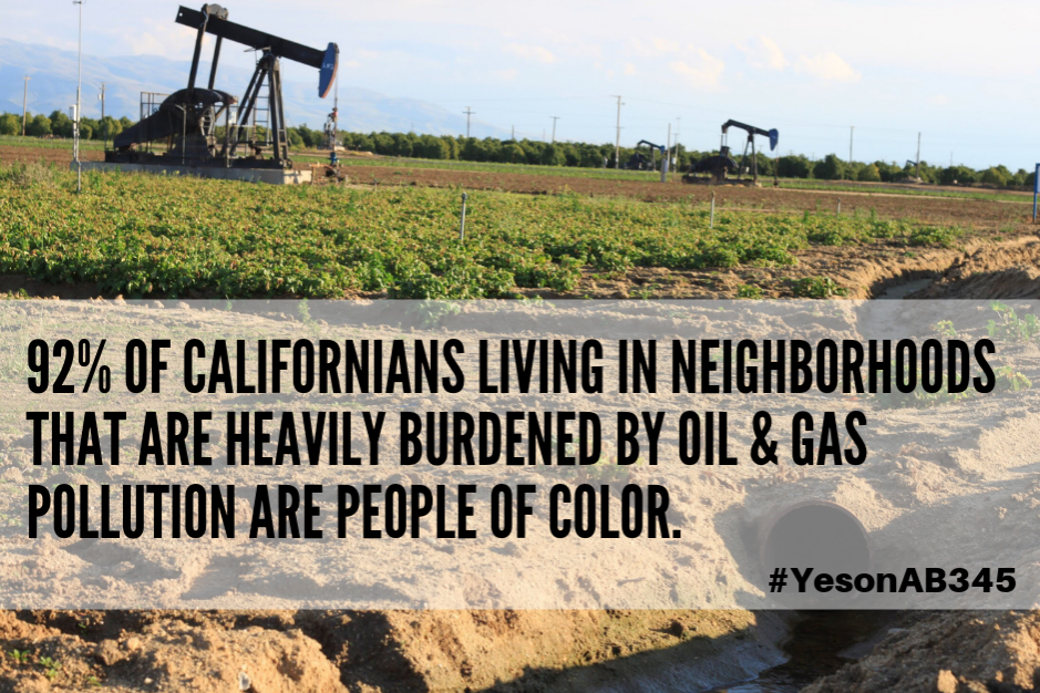 Neighborhood drilling is rooted in environmental racism. Of the 1.8 million Californians living near drilling in heavily polluted areas, 92 percent are communities of color.  https://www.nrdc.org/sites/default/files/california-fracking-risks-report.pdf