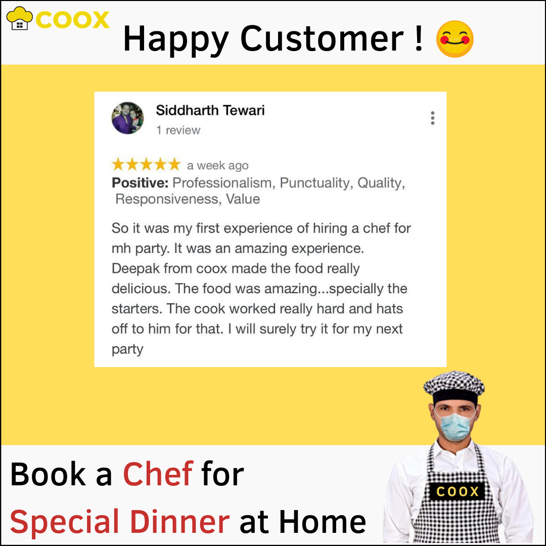cooxonline's tweet photo. We are thrilled to learn about your experience, Siddharth.🤩Thank you! 🙌
.
#COOX #PrivateChef #SpecialDinner #HappyCustomer #HomeService #BookNow
.
👉https://t.co/gazKBIqLWi
.
#bookacook #multicuisine #houseparty #specialoccasion #cooksonline #healthy #hygienic #safe #cookathome https://t.co/bkgduwG9U8