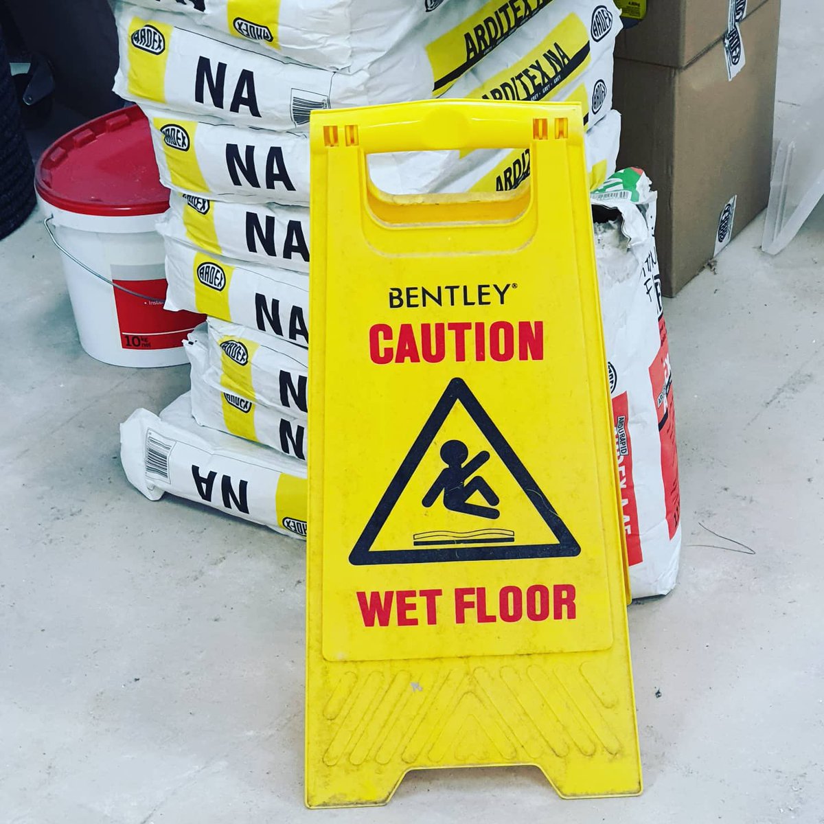 FlooringHarding's tweet photo. "Chill" relax, #teamghf will need to get up on it & prep this floor... have some tea & crumpets...this may take a while to make good 👍 @ARDEXUKFlooring #flooring #fitout #refurb https://t.co/KYLf7MXpl9