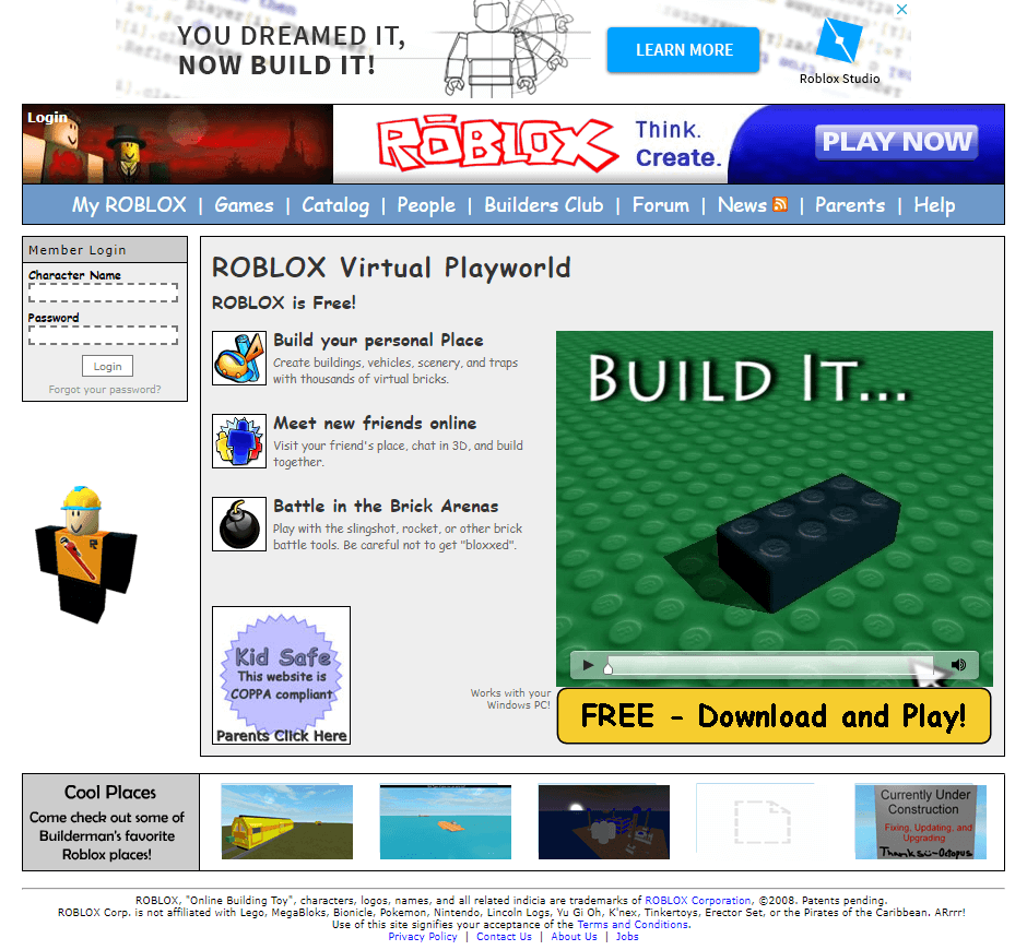 old roblox home screen old roblox home screen
