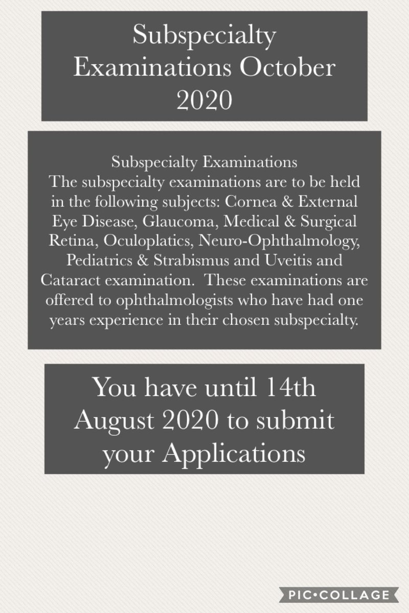 ICOexams's tweet photo. Subspecialty Examinations 2020
#icoexaminations #internationalcouncilofophthalmology #ophthalmology #icoteam https://t.co/PoPc9oOSSt