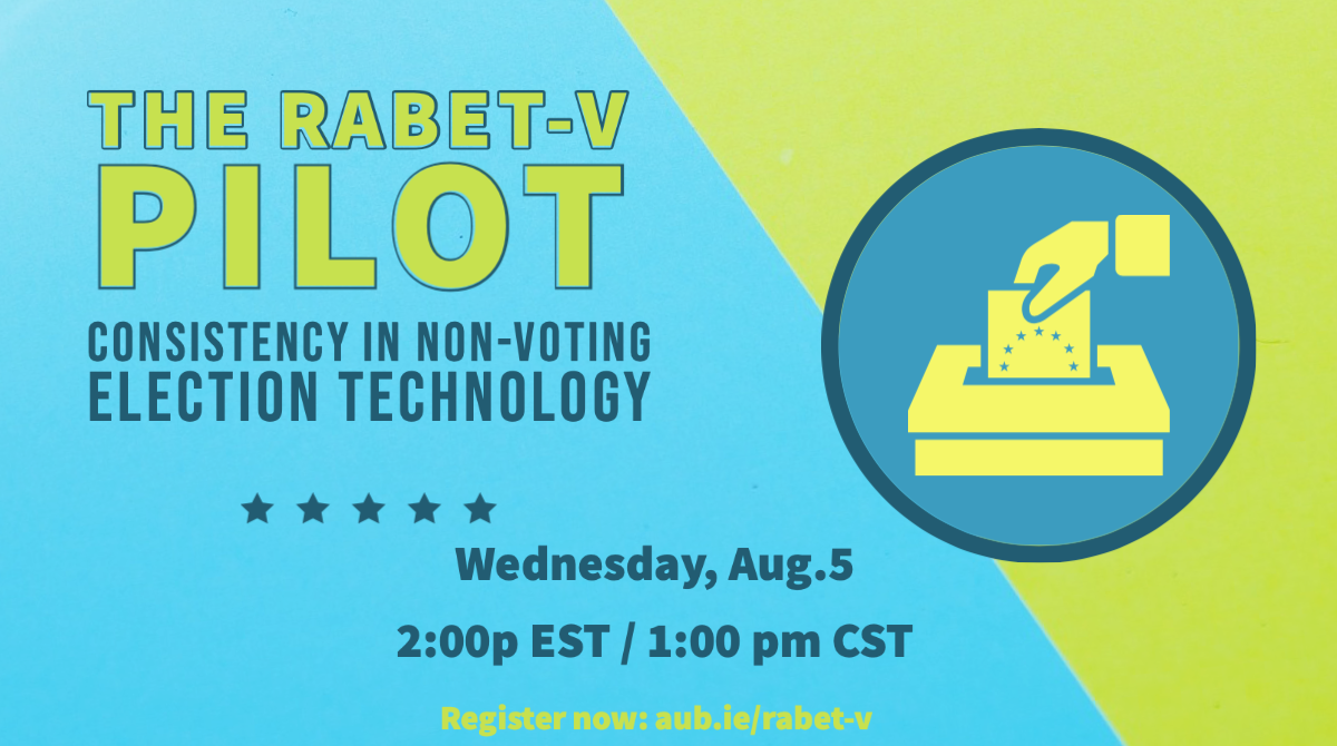 AULiberalArts's tweet photo. HAPPENING TODAY: Join Auburn #ElectionExperts @MMitchellBrown & @halekat4 for "RABET-V Pilot program for security and consistency in Non-Voting Election Technology"
Pannelist also include: @FrankLaRose @spencewood @VRsystemsinc @VotingGuy
Register now: https://t.co/6XXgc0iNKb https://t.co/R3VrETVFHM