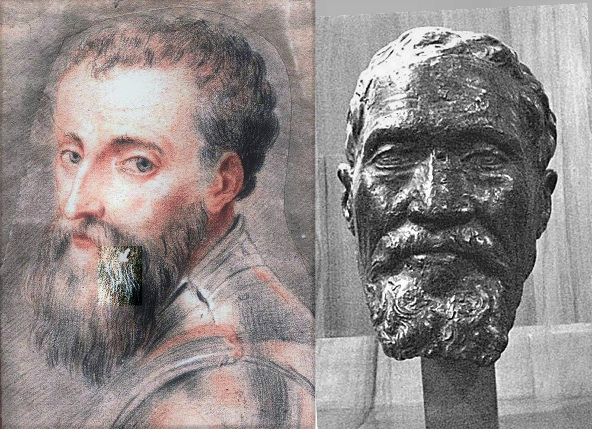 Cameron on Twitter: "Research into Leonardo Da Vinci's (1452-1519) historic January 1513 Rome "Portrait of Michelangelo Buonarroti (1475-1564) in Papal Knight's LEFT Signed by "LDV" White Monogram within Beard-Physiognomy