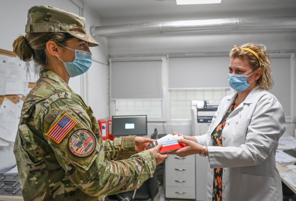 NATO_KFOR's tweet photo. #KFOR reacted to an urgent request by the University Clinical Centre of #Kosovo by donating part of its reserve stocks of lifesaving anti-venom immunoglobulin. The @NATO mission in Kosovo is also supporting in an impartial way the local response to #Covid19 https://t.co/DYletKCM8v