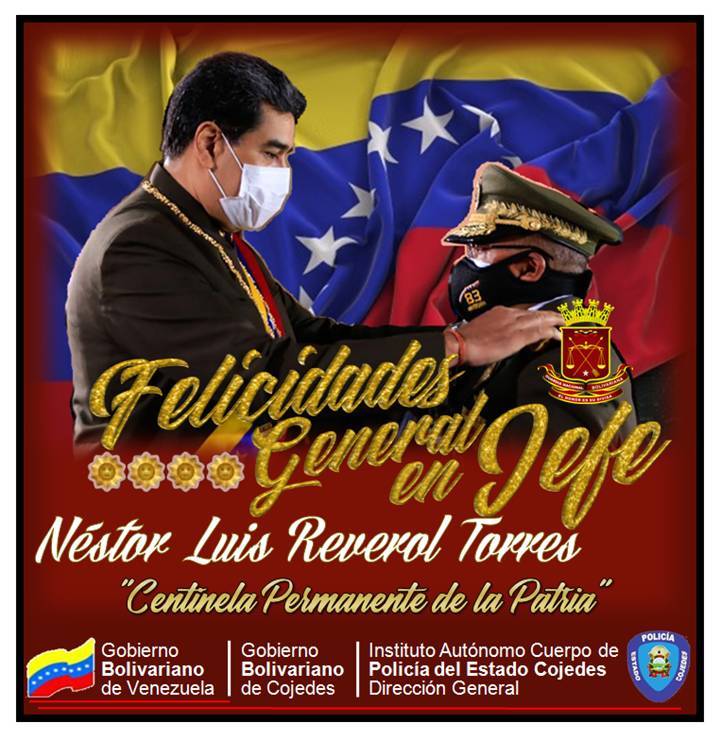 Celebramos con orgullo el ascenso a General en Jefe otorgado el día de ayer por nuestro presidente <a href="/NicolasMaduro/">Nicolás Maduro</a> al Comandante Néstor Reverol, siendo así el primer oficial en la historia de la Guardia Nacional Bolivariana que alcanza este grado.