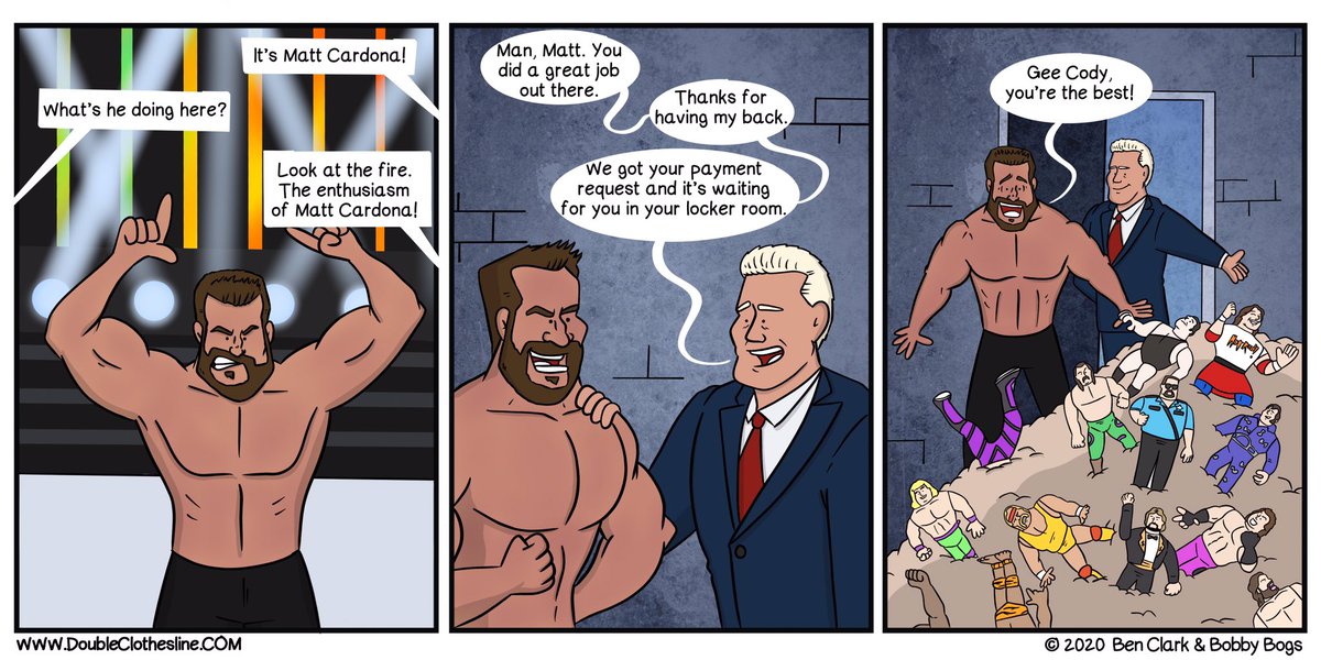 DblClothesline's tweet photo. @TheMattCardona knows where his priorities lie. If we could, we’d want to get paid in old Hasbros and LJNs too.@AEW @AEWonTNT https://t.co/ikFw9SxJny