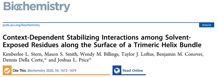Dennis Della Corte and students used molecular dynamics simulations to study the structure of an important type of protein, finding unexpected complexity and long-range synergy within the molecule.  https://pubs.acs.org/doi/10.1021/acs.biochem.0c00045?ref=pdf