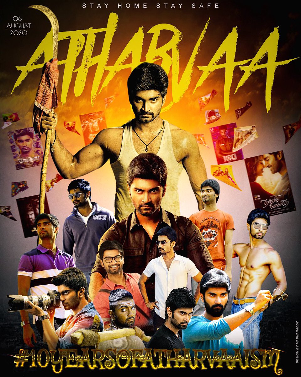 CDP For 10 YearsOfAtharvaaism
@Atharvaamurali 

#10yearsofatharvaaism #baanakaathaadi #paradesi #mupozhuthumunkarpanaigal #sandiveeran #irumbuthirai #eetti #kanidhan #semmabothaaagathey #100 #geminiganesanumsurulirajanum #thalipogathey @Atharvaforever @AtharvaFansClub