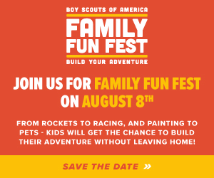 BWC_BSA's tweet photo. Hey Scouts!

If you like funny pets, rockets and astronauts, Pinewood Derby cars, movie makeup artists and backyard camping, then you’ll love Family Fun Fest! It’s outdoor adventure you can have online! #famfunfest https://t.co/K5wua9Udm2