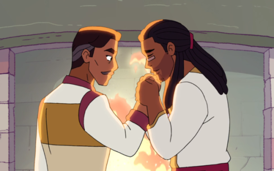 3) George and Lance -  #She-Ra ( @DreamWorksSheRa)[Netflix - animated series]  #spopWe all love us some  #Catradora, and both are headcanoned as Latinx, but are not stated specifically so in the show. George and Lance, however, are there to give us a nice cycle of Dad Jokes.