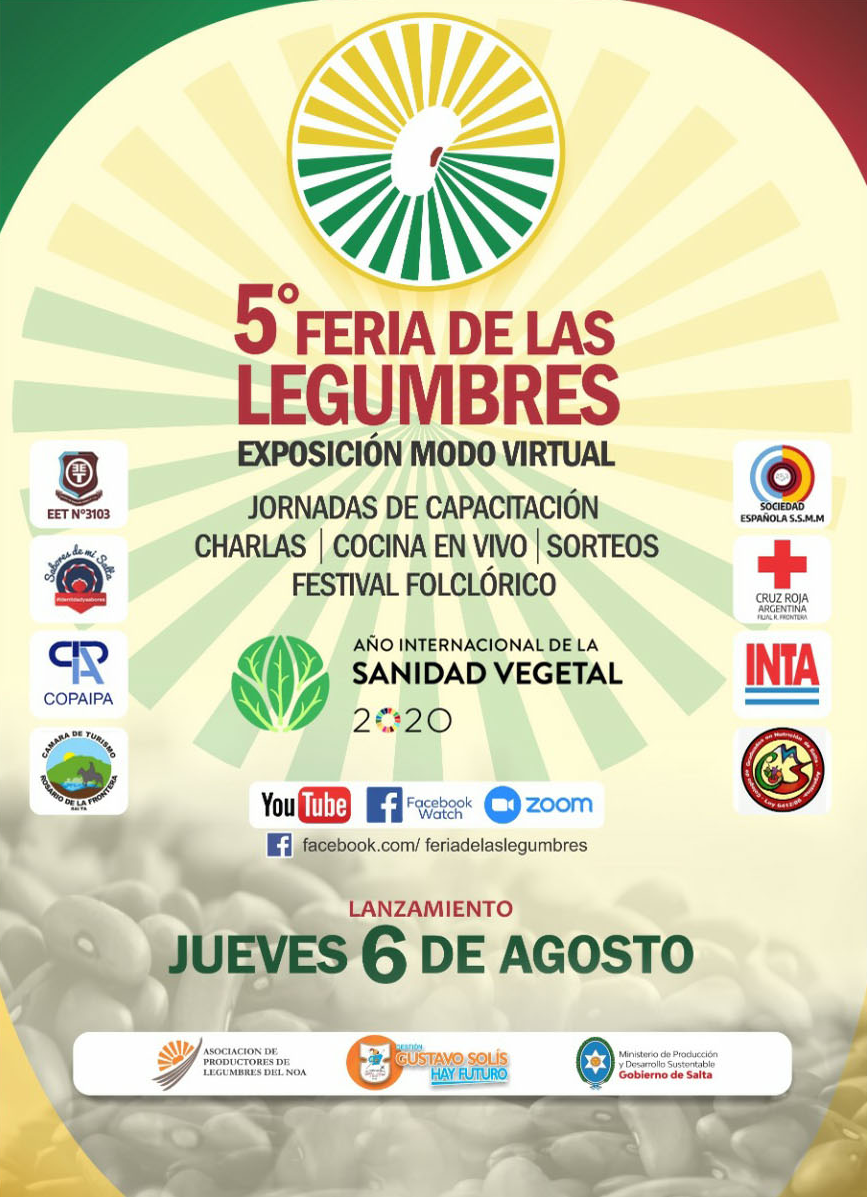 PrensaFADIA's tweet photo. #COPAIPA y La #FADIA invitan a participar de La 5° #FeriaDeLasLegumbres modo #virtual desde el 6 al 27 de agosto. 
Será transmitida en vivo por: YouTube, Facebook, Watch y Zoom.
Más información 👉  https://t.co/opJzJb2nPi o escribir a productoresdelegumbresdelnoa@yahoo.como.ar https://t.co/mKlc63zsUW