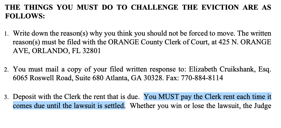 See above, an eviction by Tzadik Management, a corporate landlord that received $2-5M in PPP loans, and one of the state leaders in evictions during  #COVID19. On page 1,  @NinthCircuitFL is telling tenants they MUST deposit w/the clerk the $$$ that the landlord claims is due!