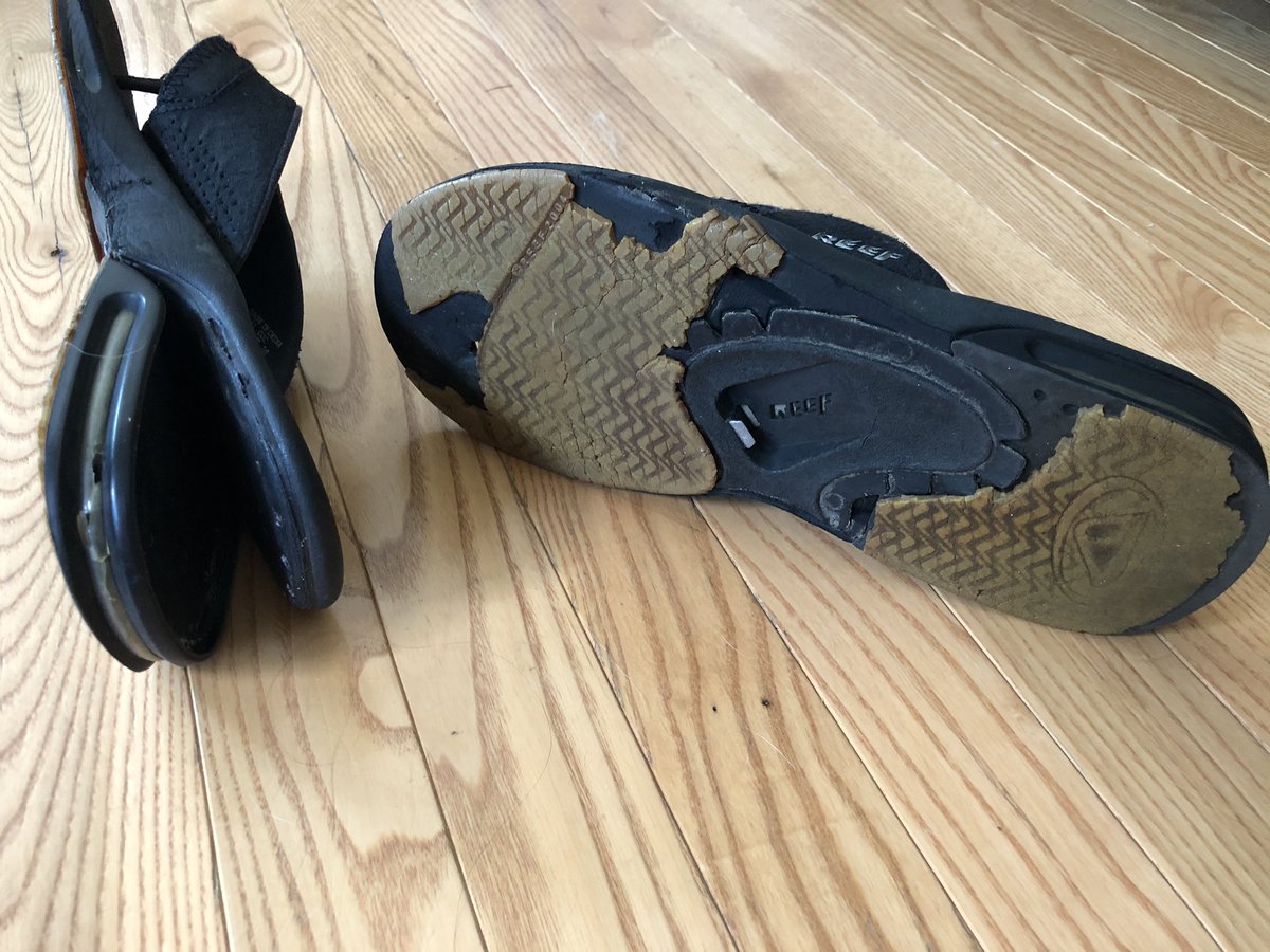 j_dot_Connor's tweet photo. @reef84 thank you for the most comfortable sandals/flip-flops/thongs EVER. I promise they had an adventure despite a rough life. https://t.co/tdYlHQlEIS
