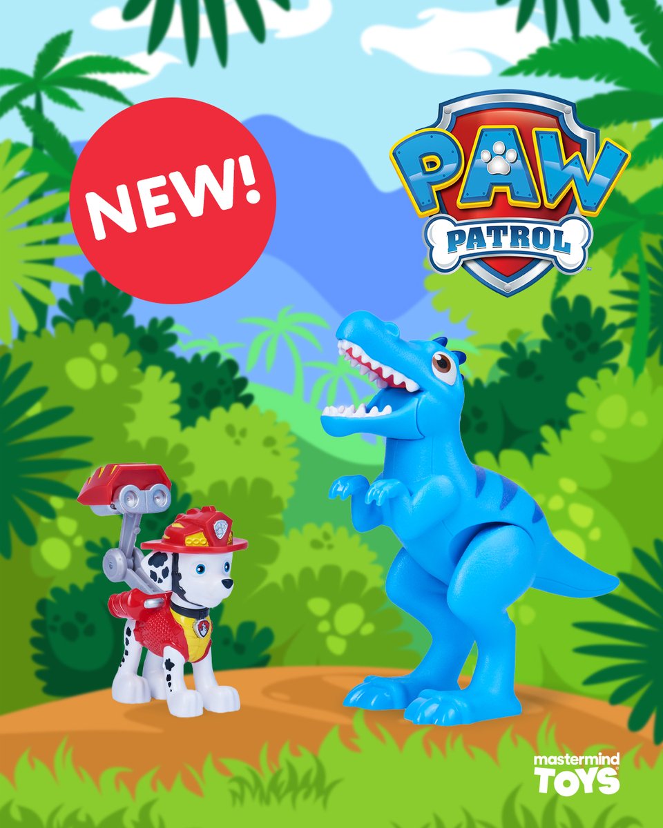 MastermindToys's tweet photo. Preschoolers’ fave rescue squad has made NEW friends…from prehistoric times?! These terrific sets are a bit of a time-trip and LOADS of fun for the waning days of summer!

Shop these BRAND-NEW PAW Patrol goodies: https://t.co/f0Un8KTyVW https://t.co/xBdVzhmO4q
