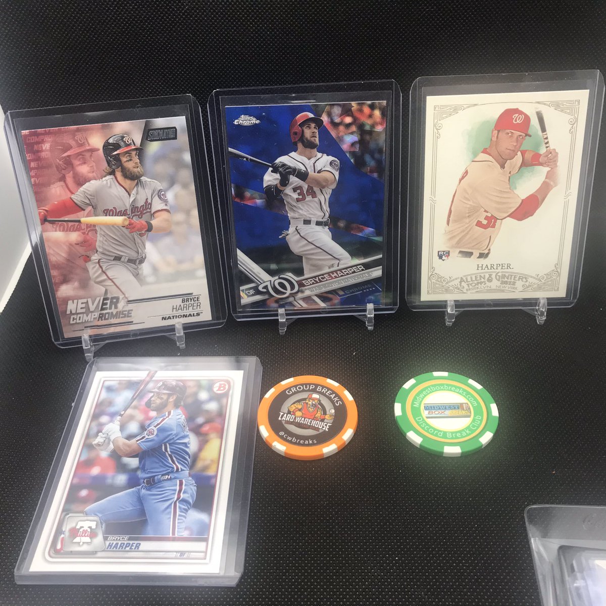 _cardninja's tweet photo. @midwestboxbreak @PhilsPulls Bryce Harper Lot with 2012 Allen &amp; Ginter RC and 2018 Topps Chrome Sapphire (250 made) $9 BMWT https://t.co/4gFqY6MEwA