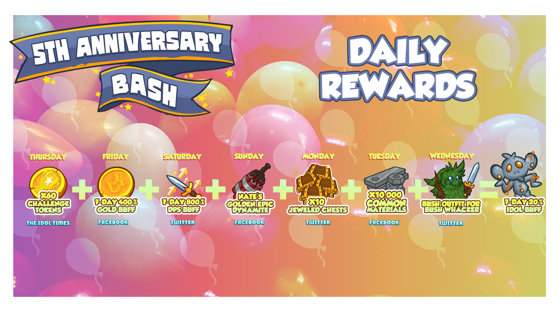 Play Crusaders 5th Anniversary Bash Bonus Redeeming All 7 Codes Gives A 7 Day Idol Buff For Cotli Indiedev T Co Hnp7wkl4wj Twitter