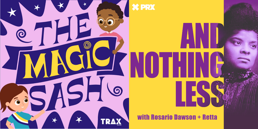WomensVote100's tweet photo. Check out our new podcasts! Brought to you by the WSCC &amp; @PRX, learn the story of the #19thAmendment w/ #TheMagicSash hosted by @Aly_Raisman &amp; #AndNothingLessPod hosted by @unfoRETTAble &amp; @rosariodawson: https://t.co/rqcrg7j9al @NatlParkService #WomensVote100 #SuffrageMonth https://t.co/2sgtHkfQiA