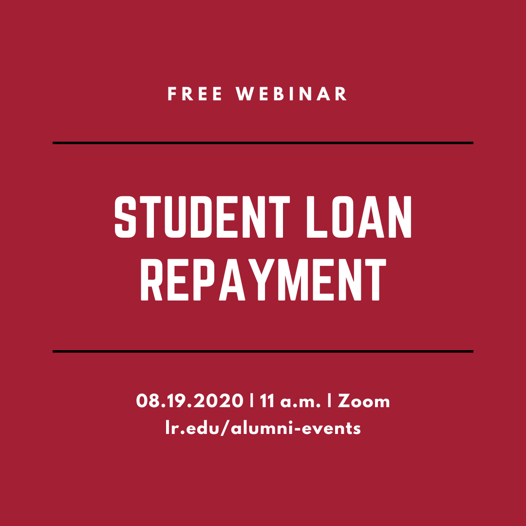 Would you like to learn some helpful tips on ways to repay your student loans? Alumni and guests are invited to attend a webinar with guest Nicki Spang, a representative from Sallie Mae. Nicki will talk about different options on how a person can repay their loans.