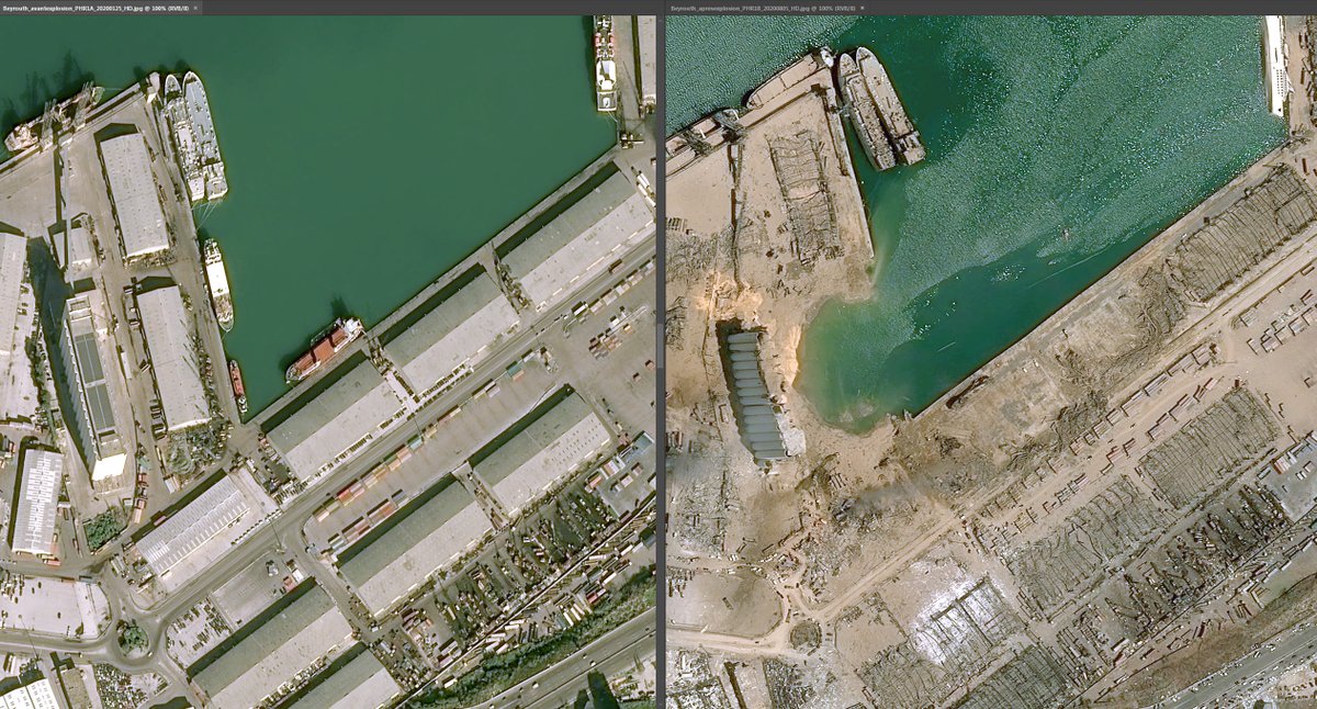 ApolloMapping's tweet photo. Check out the #imagery caught by @AirbusSpace #Pléiades #satellites of the decimation caused by the explosion of a fireworks warehouse in Beirut.

Source: https://t.co/NtATM1ncrn

#SatelliteImagery #Airbus #AirbusSpace #Pléiades1 #Beirut #Lebanon #Disaster #ApolloMapping https://t.co/IvFjO4bWYd