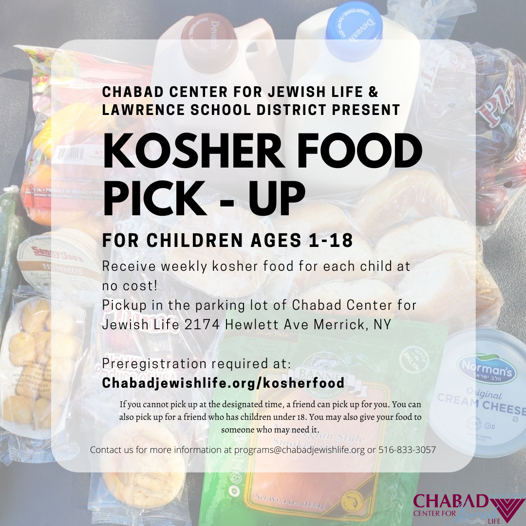 #Kosher #Food Pick Up Tonight! Pre- register chabadjewishlife.org/kosherfood For children ages 1-18. Spread the word. #Nocharge. Register before 2PM today!