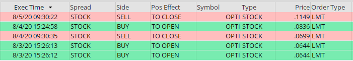 jdrmyers's tweet photo. I made 37.44% ROI on $OPTI yesterday 8/4/2020 and sold this morning 8/5/2020.  I also made 8.54% ROI on the same stock on 8/3-4/2020.  Right off Jeff Williams' watch list @ThePennyPro. https://t.co/6HFfEMxuo0