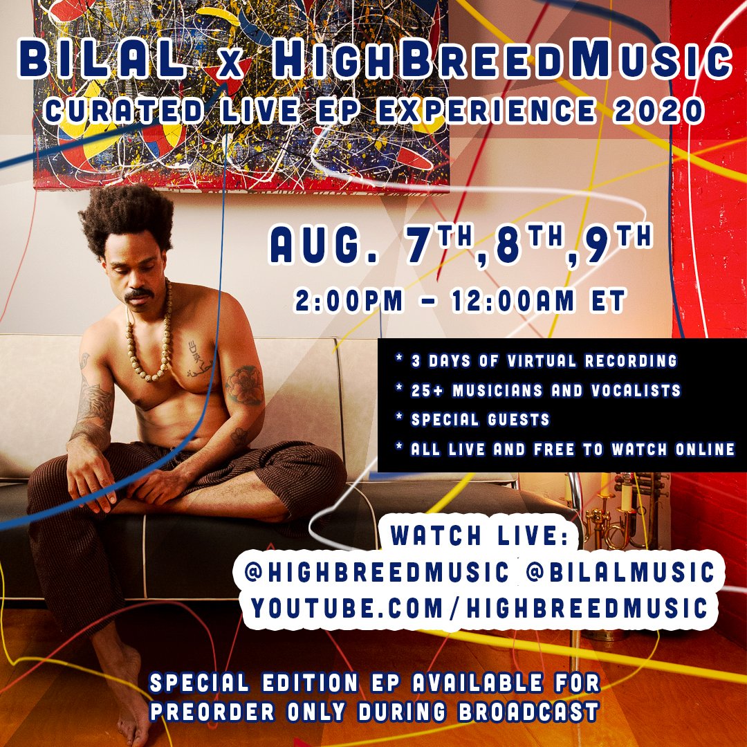 I never post these things on twitter cuz i feel like this aint the place but ya girl is recording an experimental record with Bilal this weekend. And you can watch it in real time. technology is wild. life is wild. Tap in
highbreedmusic.com/artist/curated…