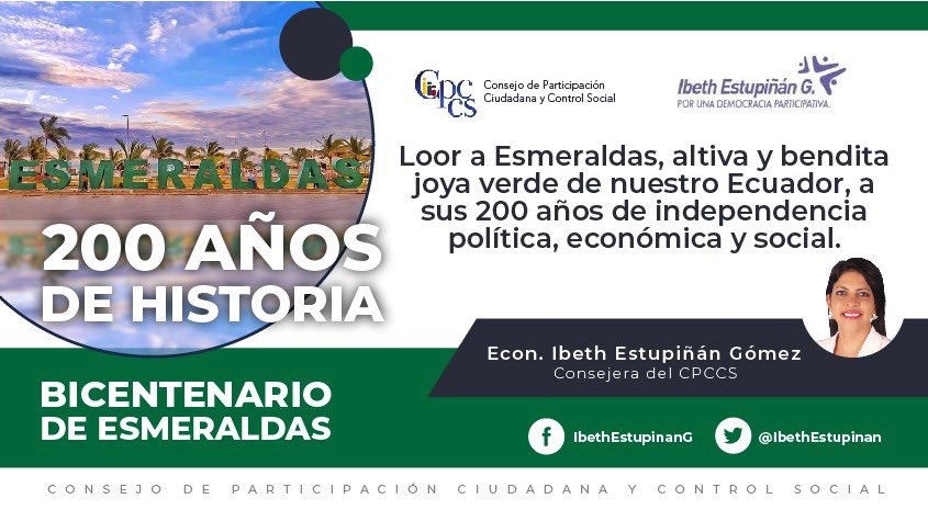 La participación de los esmeraldeños en la gesta libertaria debe ser conocida y reconocida por los ecuatorianos, porque deben saber que este grupo de esclavos, negros y mulatos, cansados de los abusos, consiguieron su libertad y propiciaron la sus hermanos de la patria <a href="/Lenin/">Lenín Moreno</a>