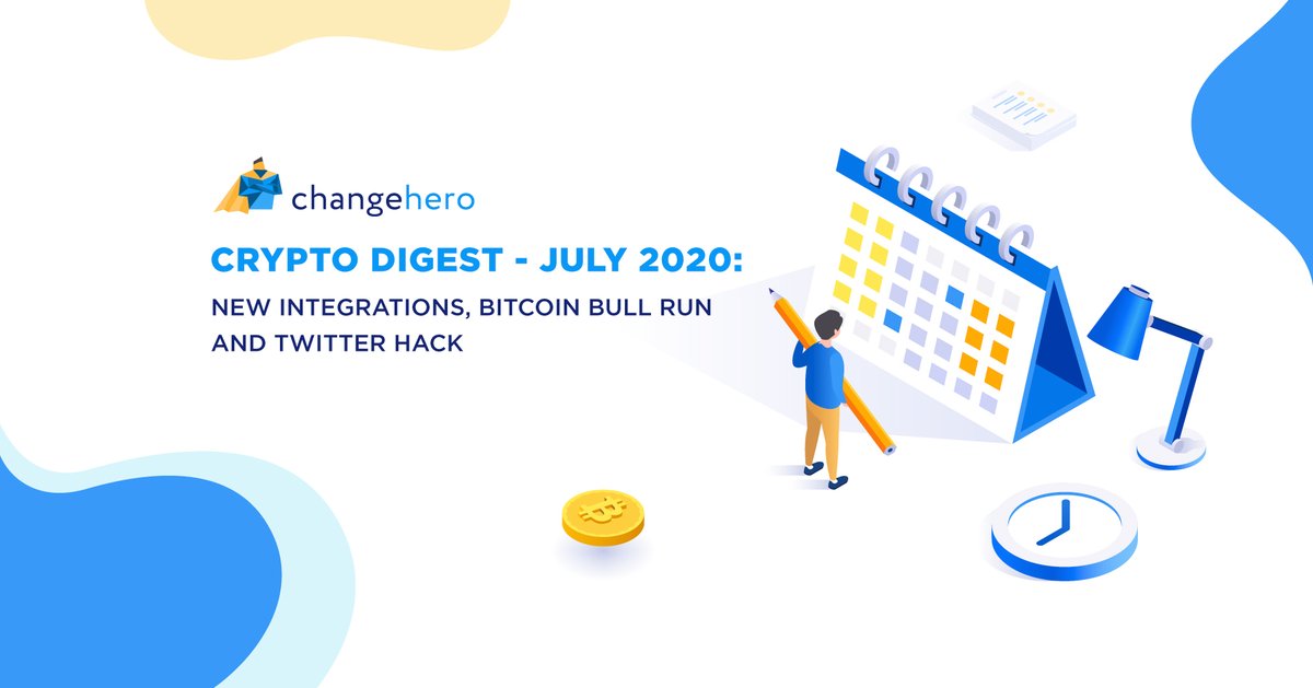 Changehero_io's tweet photo. July looked like the start of something awesome!๐
#Bitcoin and alts finally broke the ice, regardless of the #TwitterHack2020.
And the #ChangeHero team had a productive month as well.
Read the full digest here ๐: https://t.co/QQltIc5UbB
#CHDigest https://t.co/vZpaZ7bfM3