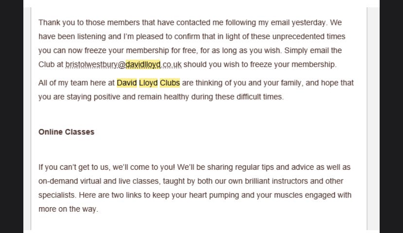 theempsbv's tweet photo. @DavidLloydUK It would be really appreciated if somebody would respond to my emails instead of leaving them in room 101 and telling me I owe membership fees. And I quote “Freeze your membership for as king as you like” https://t.co/rxcj6qP4VF