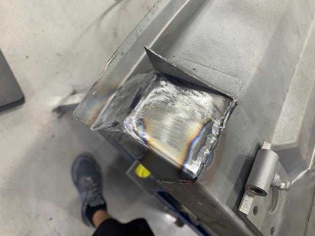 MAAP1070's tweet photo. Whats going on at MAAP βMetal Labβ today? Josh is repairing a section of the lower inner door on our Super 90 project. @RPM_Foundation @PistonFound #Autorepair #Metalrepair #autorestoration https://t.co/lZPBs1QdBm
