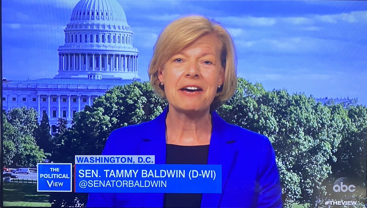 fredkarger's tweet photo. Hey @JoeBiden think that @SenatorBaldwin would make a great pick as your VP as seen on @TheView with @JoyVBehar @MeghanMcCain @WhoopiGoldberg #LGBTQ #SolidPick #1stGayVP https://t.co/AsCByj0K86