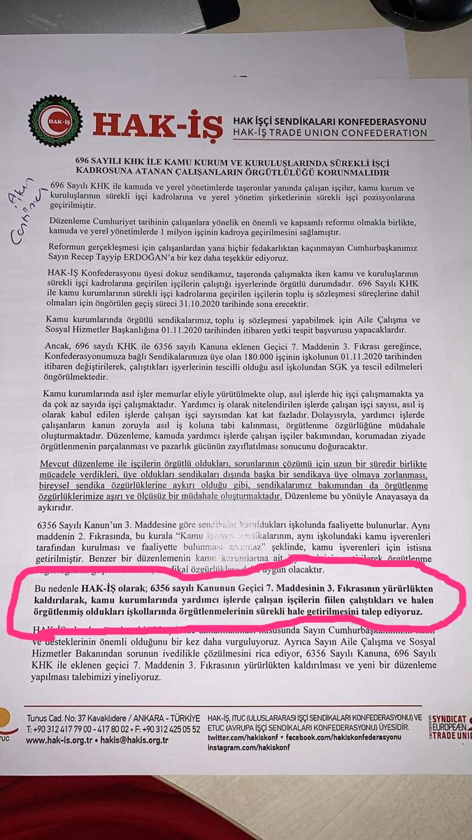 İşçiler var olduğu sürece Sendika var olacaktır.Bütün işçi kardeşlerimiz bu bilinçle hareket etmelidir.İşçiler hak kazanmayı beklerken hiçbir sendika üye derdine düşerek ortamı bulandıramaz.
#AsılişkoluEşithaklar 
#BizİşçilerBirizBeraberiz 
<a href="/hakiskonf/">HAKİŞ KONFEDERASYONU</a>
#saglikiscileritisbekliyor