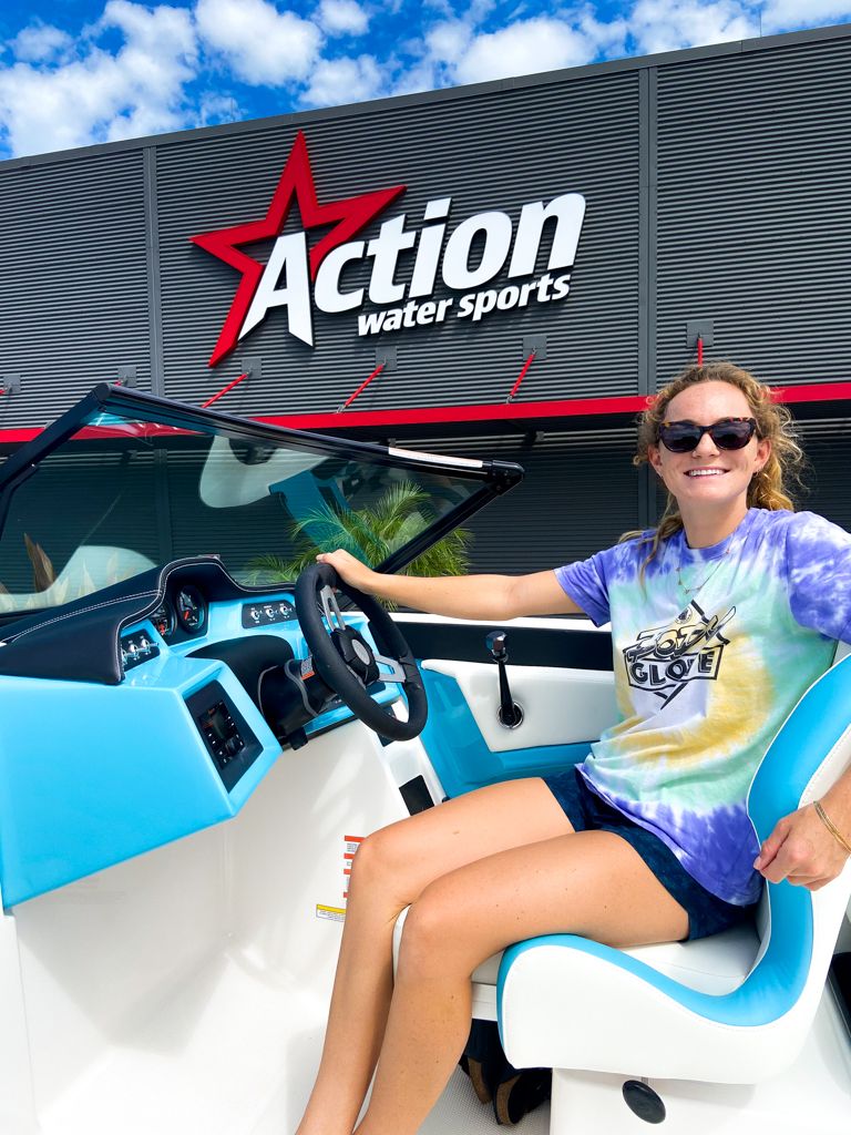 Meagan Ethell, checking out the all-NEW <a href="/mcboatcompany/">MasterCraft Boats</a> NXT24. 😃 If you love bringing ALL of your friends and ALL of their gear, this one is for you. Just look at all of the available seating and storage you'll have! 🔥
