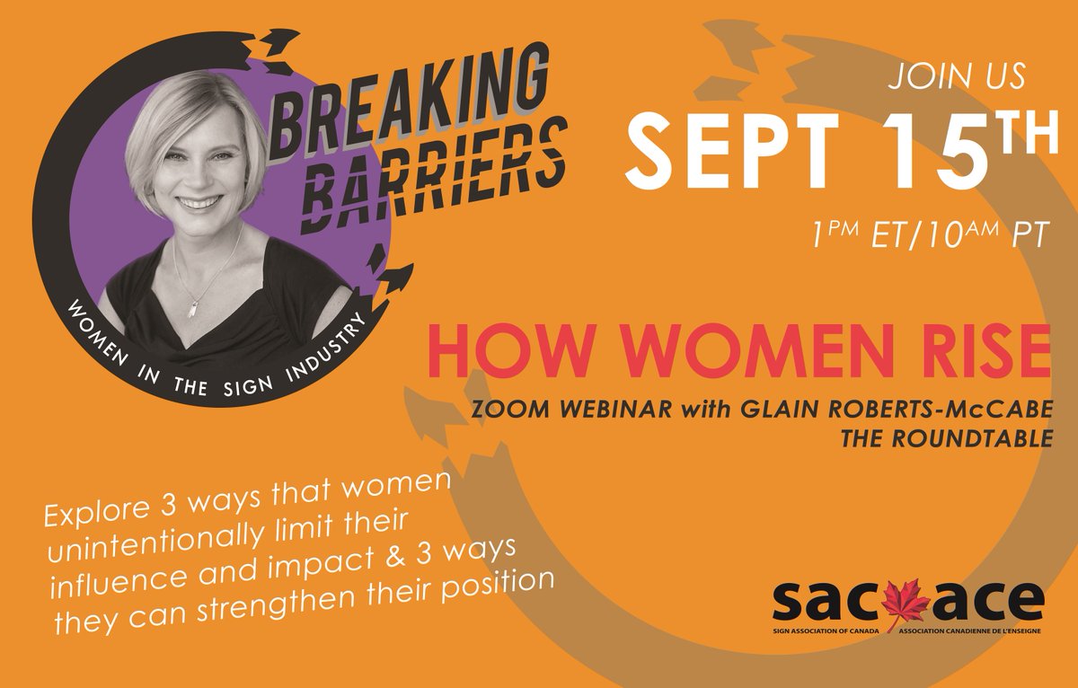 Breaking Barriers presents How Women Rise, a webinar featuring Glain Roberts-McCabe hosting a roundtable of women in business. beeid.org/525b61848621 #SignIndustry #BreakingBarriers #GoRoundTable #GrassrootsLeadershipBook #GroupCoaching #TeamCoaching #leadership