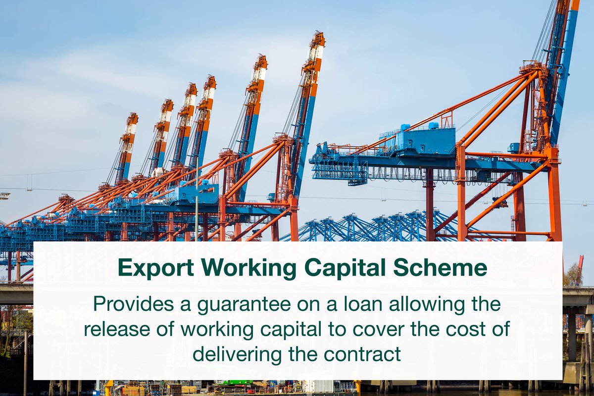 UKEF's tweet photo. Working capital to fulfil orders – we provide guarantees of up to 80% to lenders, freeing up cash flow for UK exporters.

https://t.co/Yac7MXJk5C https://t.co/RUAn5H44WU