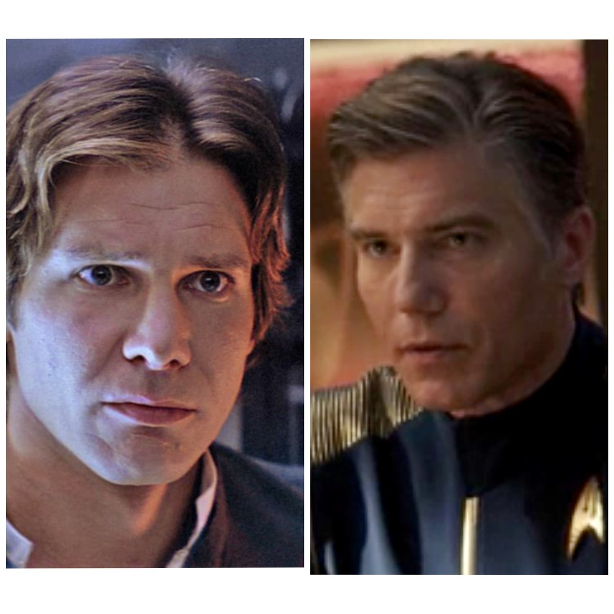 PenguinUK's tweet photo. Went for my first haircut since lockdown today... was starting to look a lot like #HanSolo with more of a centre parting... then the hairdresser went to the side and I suddenly had a #CaptPike look and I was SUPER happy with that! Lol. #StarTrek https://t.co/fdVHfVoK6j