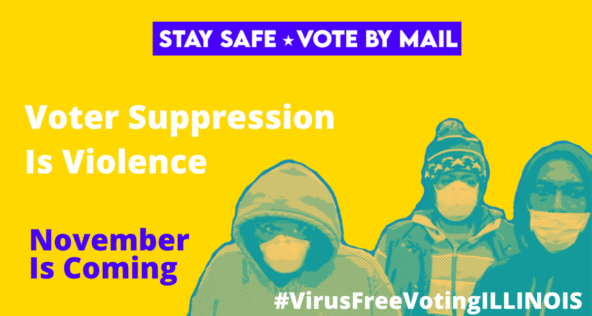 NwsofaKym's tweet photo. WE NEED SAFE and SECURE voting. Apply for your #VoteByMail ballot NOW! #VirusFreeVotingILLINOIS https://t.co/eytBtNV18G