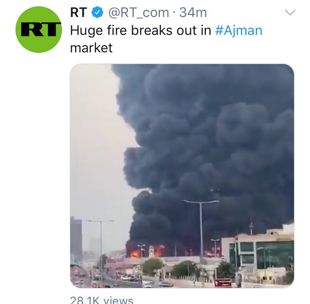 First off, just want to flag that a lot accounts in same narrative network are amplifying video of a fire in the UAE. /2