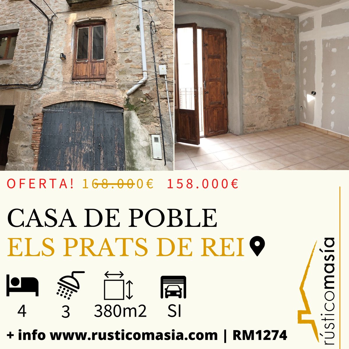 rusticomasia's tweet photo. 🤩🤩 Dimecres d'oferta 🤩🤩 Una casa de poble per dissenyar al gust de l'afortunat que es faci amb el seu caliu! 
-
-
#rusticomasia #inmobiliaria #rustico #ruralestate #naturaleza #realestate #inmuebles #hogar #home #house #casa #casas #masias #masia https://t.co/I8wKPtQsHN