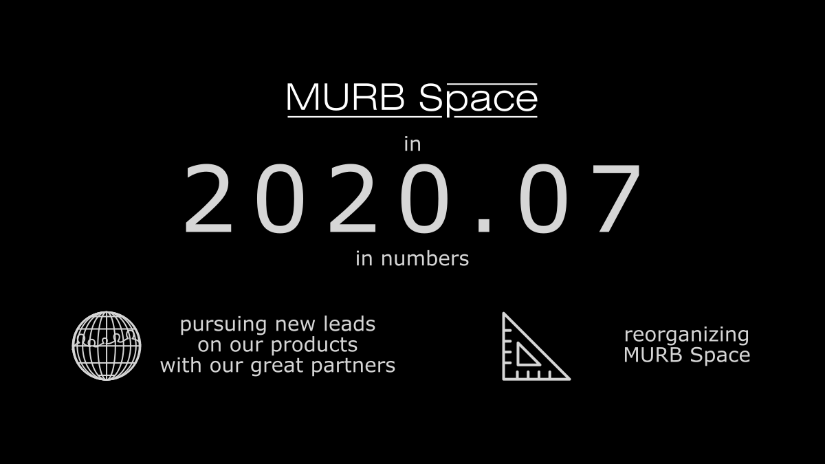 MurbSpace's tweet photo. MURB Space in #July2020 in #numbers. Monthly update is released!
We've been working on new #leads which will result in new cooperation with customers!
Long awaited - changes to MURB Space are coming. 
BTW: Check out our website #3dmgse and #1dmgse: https://t.co/hYQlkdm1xZ https://t.co/BVJZc3n8Rt