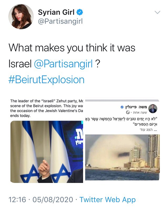 It’s a lot crazier over here in Assadist paradise, where this disgusting account that should have been banned years ago is saying Beirut was a nuclear attack by Israel. /6