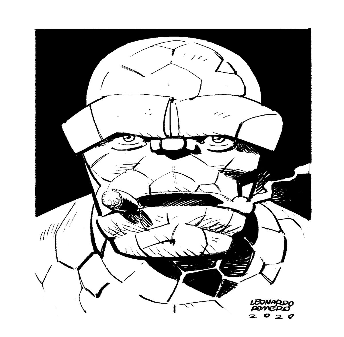 It's been quite some time since I shared any #Thing . So here's one smoking a cigar #digital #warmup #sketch #FantasticFour #comics