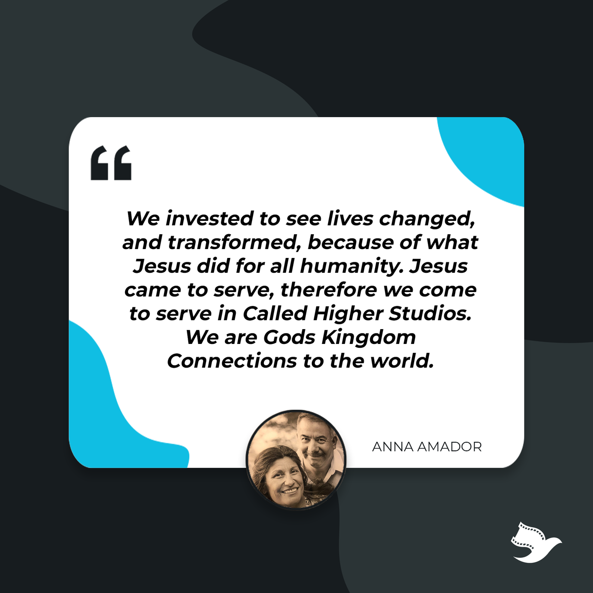 HigherCalled's tweet photo. This is Annaβs "Why" of why she joined Called Higher Studios. What is your "Why"?
#membertestimonials #testimonial #calledhigherstudios #calledhigher #quotes #investment #invest #moviestudio #filmmaking #movies #faithandfamilyfilms #faithandfamily #screenplay #moviemaking https://t.co/SH9dvOKRs5