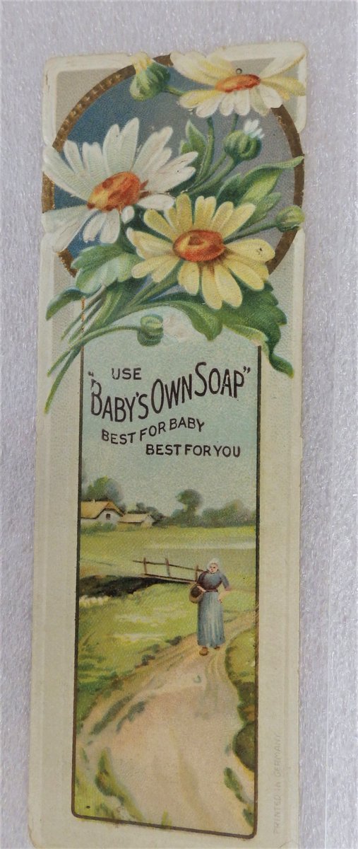 oldlogchurch's tweet photo. This bookmark was owned by Kathleen Adeline Cowaret who arrived in the Yukon in 1916 as a missionary teacher at Fort Selkirk. The slogan reads: "Use Baby's own soap, best for baby, best for you". https://t.co/OQzo44DRz4
