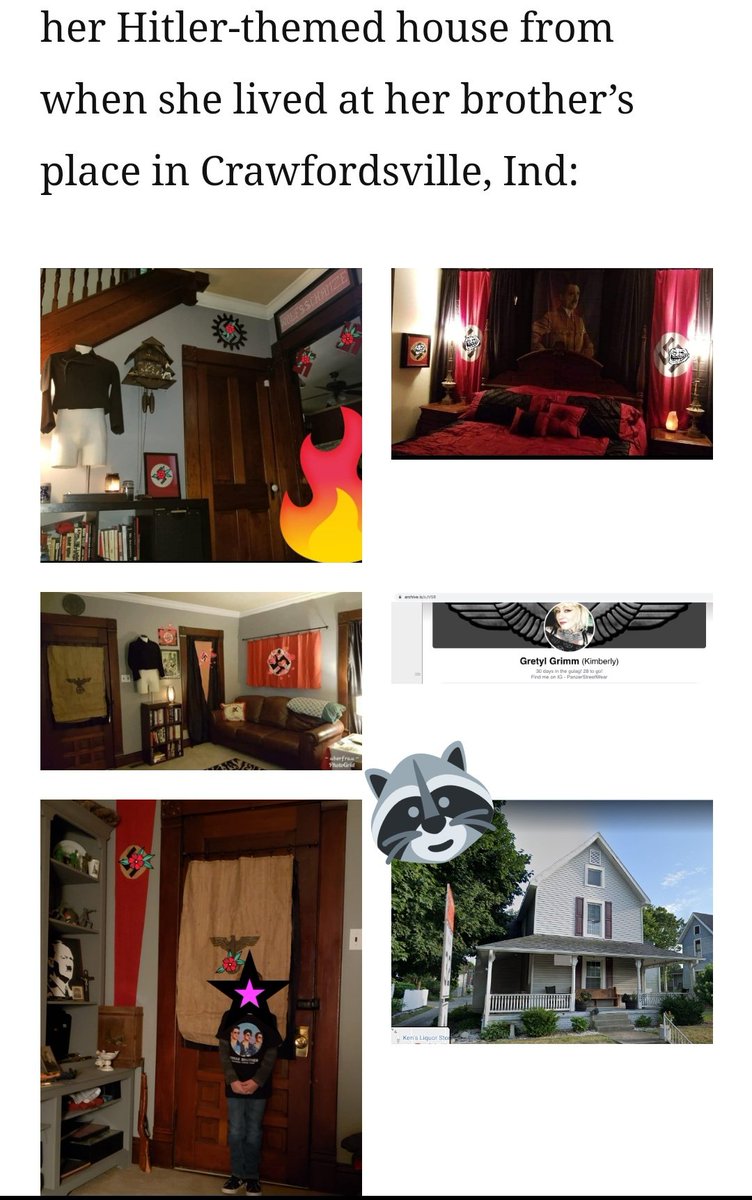  #Panzerdox readers may remember Panzer Street Wear proprietress Kim Louise West from her Hitler-themed house, owned by her brother, in Crawfordsville, Indiana, which is ~60 minutes away from the lakeFirst article:  https://panzerdox.noblogs.org/post/2020/06/24/panzerdox-unmasking-cody-reynolds-and-kimberly-westfall-of-panzer-street-wear/Update  https://panzerdox.noblogs.org/post/2020/07/03/panzerdox-update-panzer-street-wear-owner-kimberly-wests-hitler-house-new-personal-life-details/ #FCKNZS