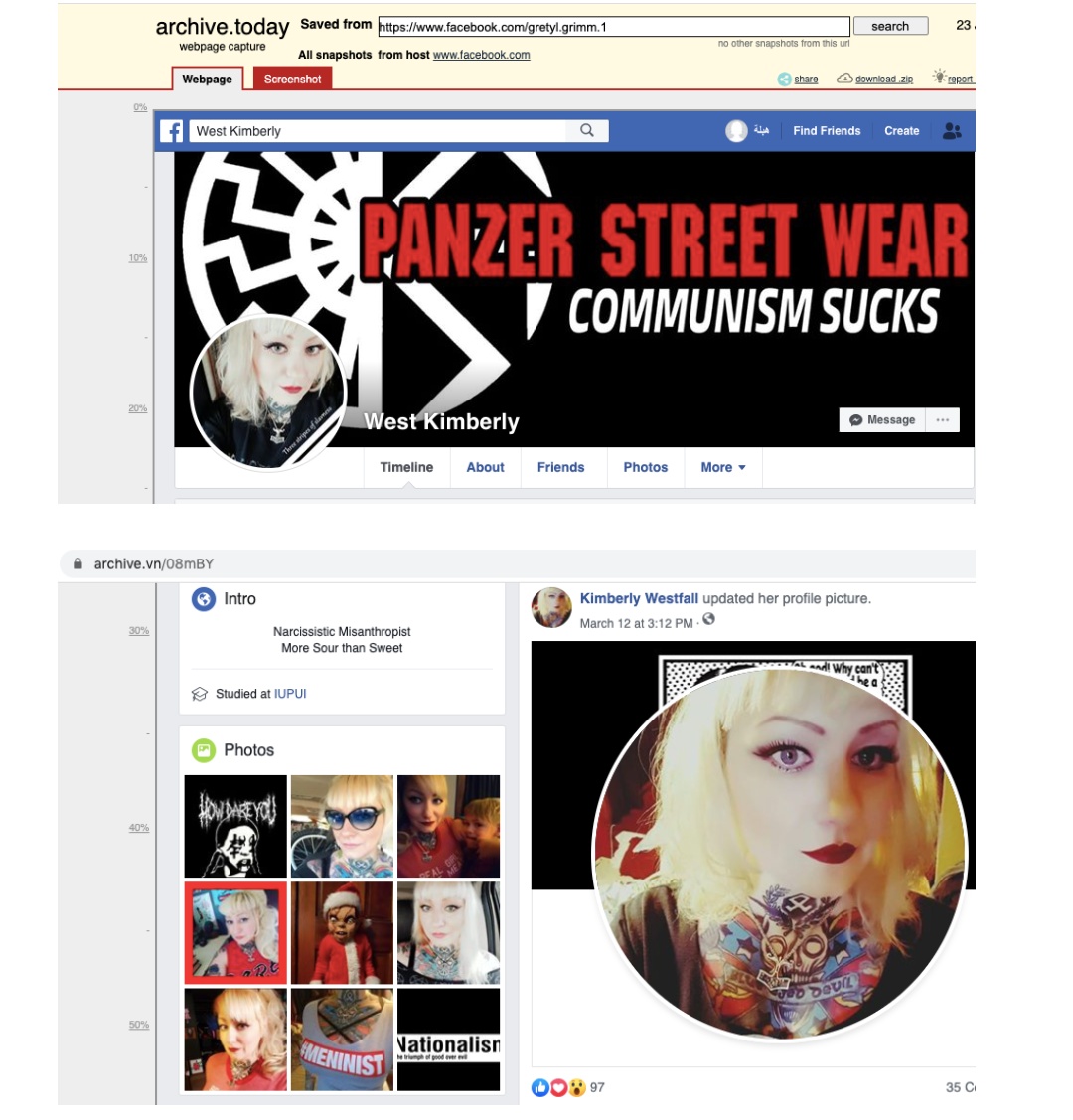  #Panzerdox readers may remember Panzer Street Wear proprietress Kim Louise West from her Hitler-themed house, owned by her brother, in Crawfordsville, Indiana, which is ~60 minutes away from the lakeFirst article:  https://panzerdox.noblogs.org/post/2020/06/24/panzerdox-unmasking-cody-reynolds-and-kimberly-westfall-of-panzer-street-wear/Update  https://panzerdox.noblogs.org/post/2020/07/03/panzerdox-update-panzer-street-wear-owner-kimberly-wests-hitler-house-new-personal-life-details/ #FCKNZS