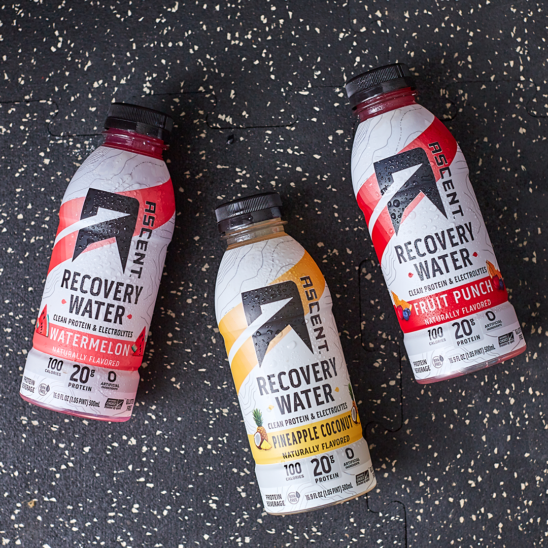 Ascent_Protein's tweet photo. Fruit Punch🍊🍒 Watermelon🍉 Pineapple Coconut🍍🥥 Which will be your new favorite flavor of #RecoveryWater? https://t.co/xuNDSpYxa5. https://t.co/oVd4rXiouu