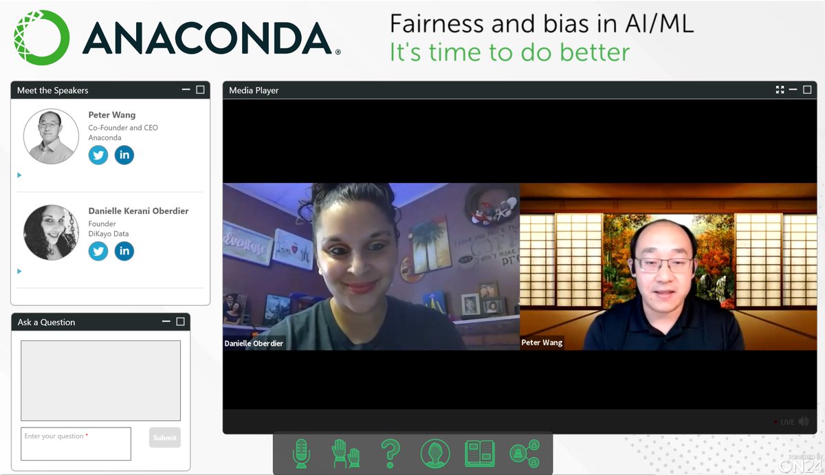 dikayodata's tweet image. So this is legit happening and you can still log in! We’ve got several more minutes to go :) know.anaconda.com/Fairness-AIML-… #StateofDataScience @pwang @anacondainc