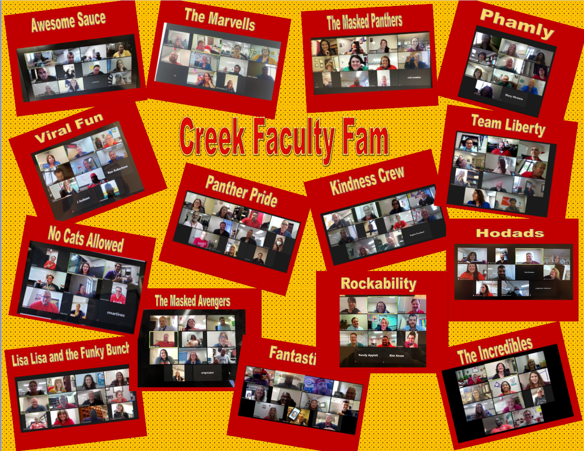 CaneyCreekHS's tweet photo. 2020-2021 Creek Faculty Fams. Getting to know each other this morning. #CCFFBetterTogether #CreekAE https://t.co/YouefbxOvC