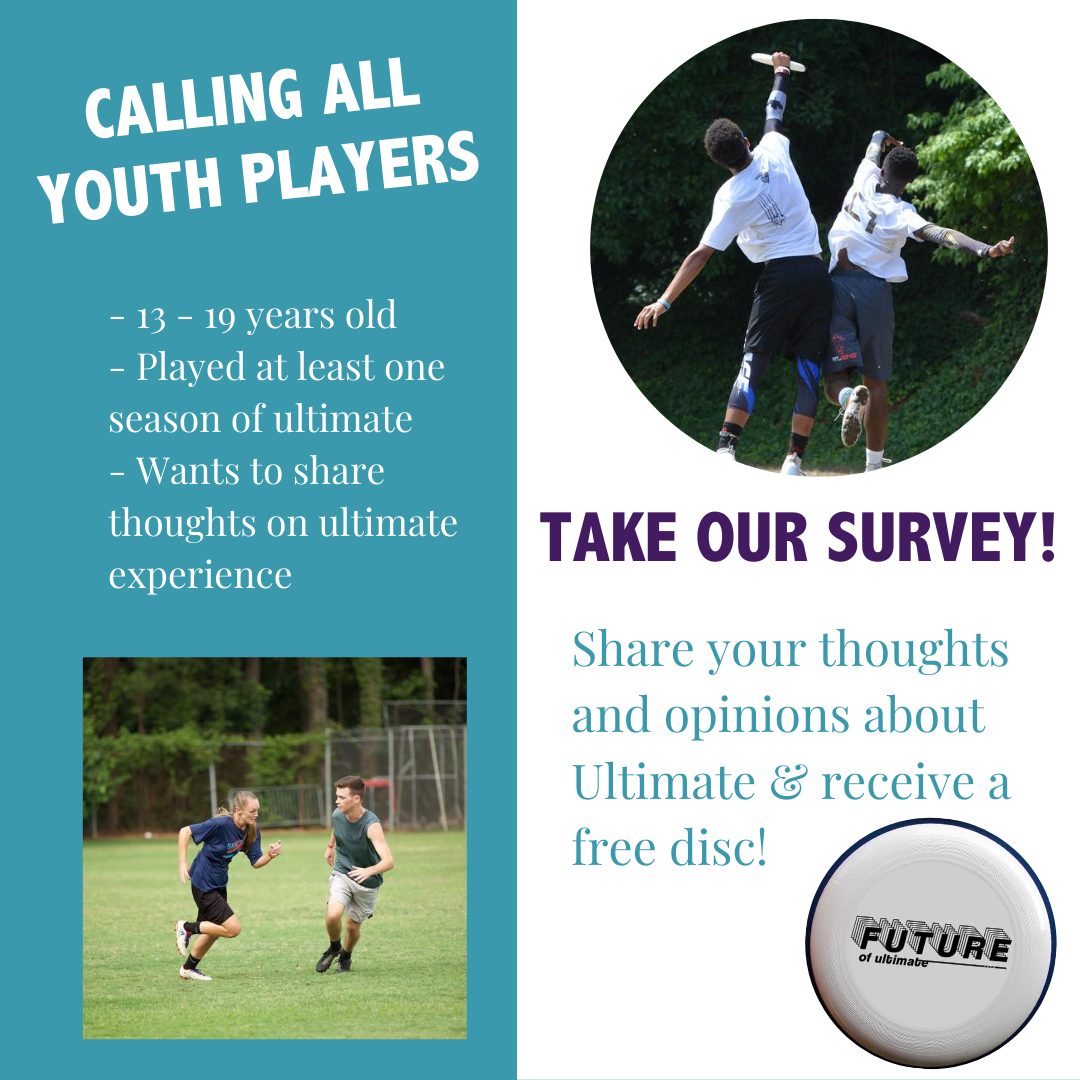 Are you or do you know a youth player who wants to receive a free disc? Take our survey about your experience in ultimate! 

Learn more &amp; take the survey here: bit.ly/39YKfmL